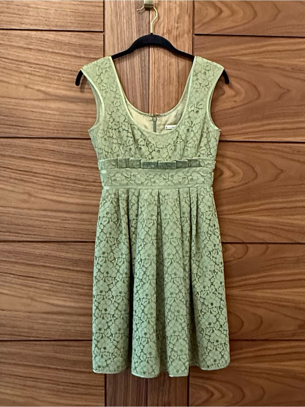 Nanette Lepore Green Floral Overlay Fit & Flare Dress Coquette Cottage Core Sz 4